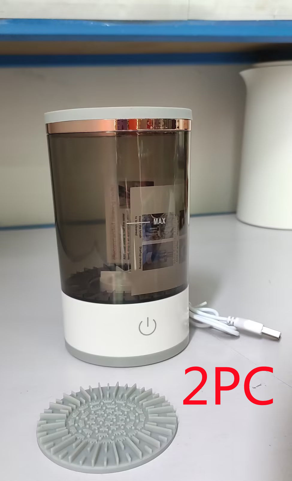 Przenośna elektryczna maszyna do czyszczenia pędzli do makijażu z ładowaniem USB, automatyczna szczotka kosmetyczna